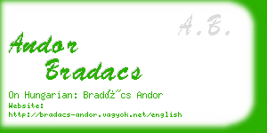 andor bradacs business card